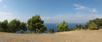 Toskana Blick auf Strand und Meer